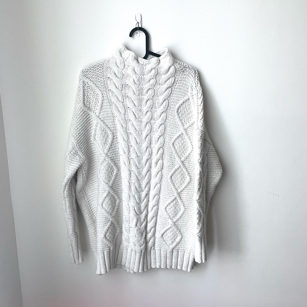 Zara Chunky Mock Neck Cableknit Sweater